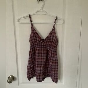 Purple and reddish striped tank top